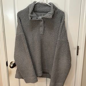 Aerie Grey Sherpa with Buttons